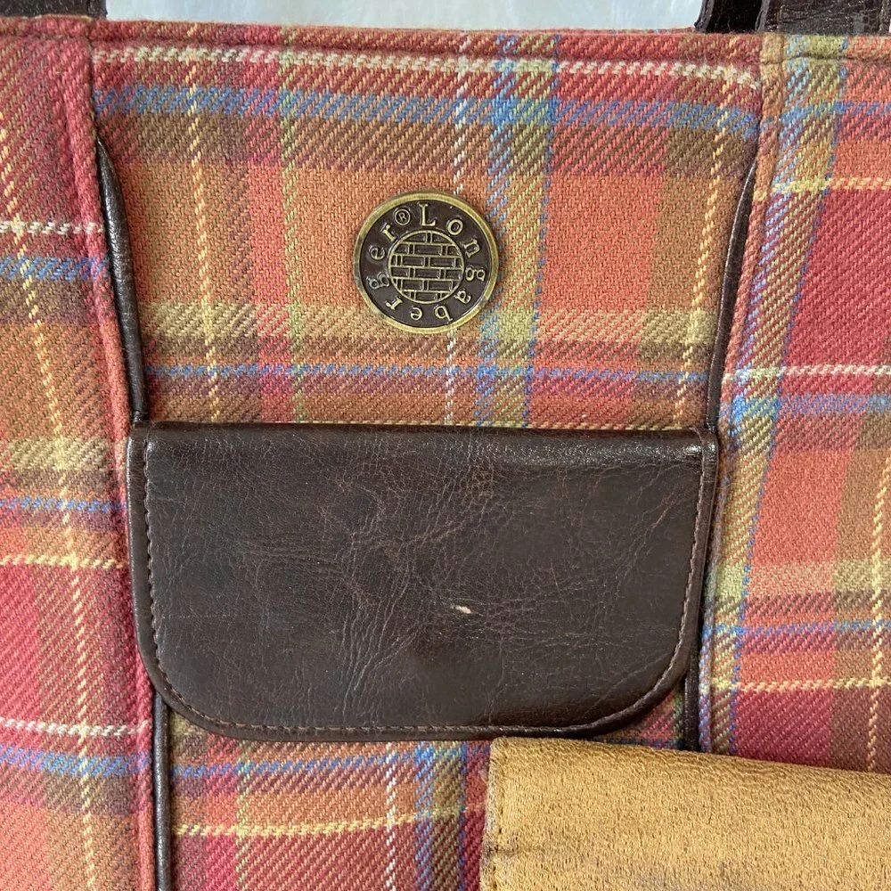 Vintage Longaberger Purse Handbag Tartan Plaid with matching wallet - Picture 2 of 9